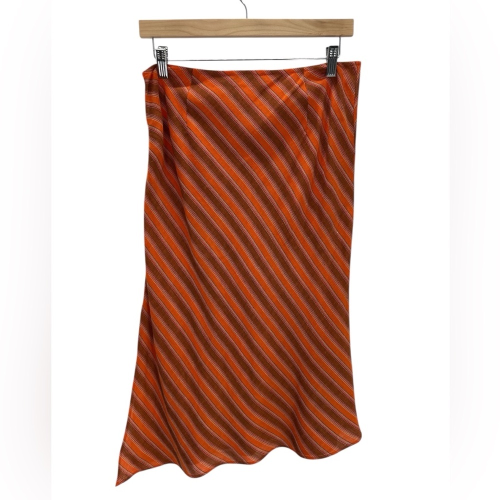 M Missoni Vintage 70s Style Knit Two Piece Orange Striped Tank Top Midi Skirt M - Picture 9 of 14